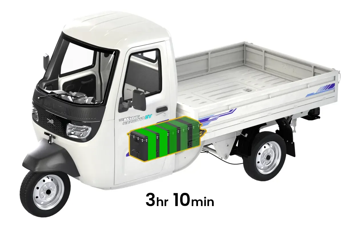 TVS King Kargo HD EV fast charging