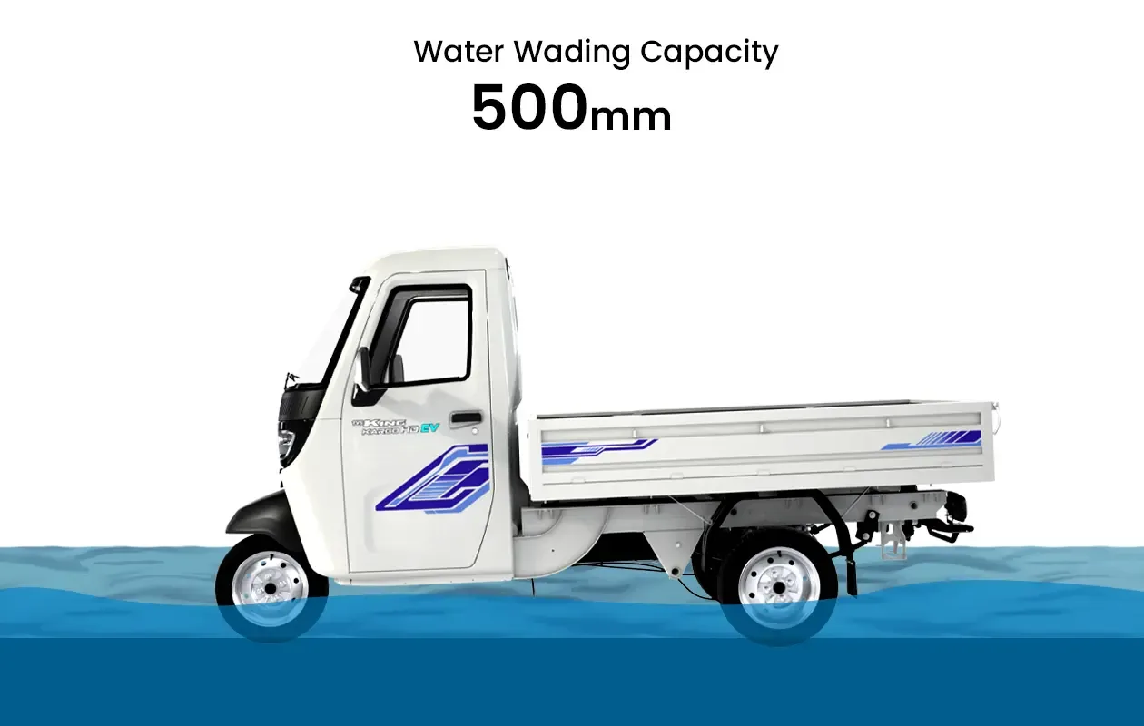 TVS King Kargo HD EV water wading capability